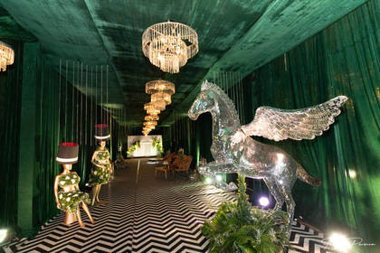 Photo-op and Ceiling — Sangeet decor — Alila Diwa Goa